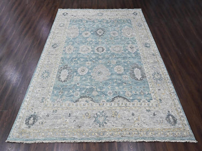 Blue 11'11" x 15'1" Oushak And Peshawar Hand knotted Wool Rug - Sku: O010560
