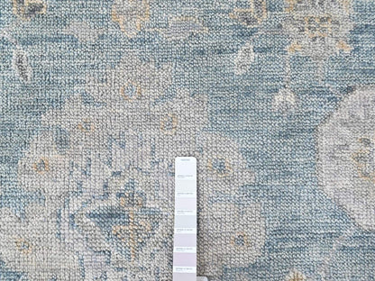 Blue 11'11" x 15'1" Oushak And Peshawar Hand knotted Wool Rug - Sku: O010560
