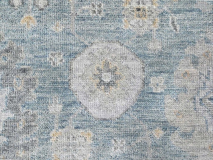 Blue 11'11" x 15'1" Oushak And Peshawar Hand knotted Wool Rug - Sku: O010560