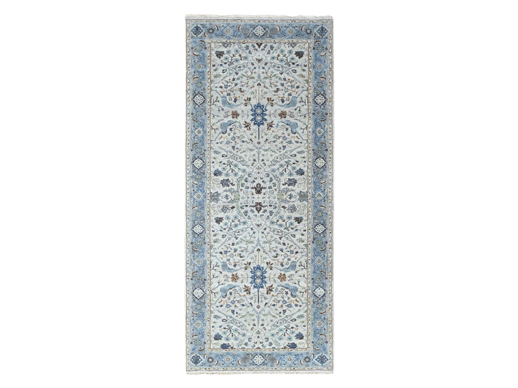 Oushak Oushak hand-knotted wool runner in Gray, 4' x 9'10", SKU O010565