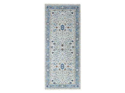 Oushak Oushak hand-knotted wool runner in Gray, 4' x 9'10", SKU O010565