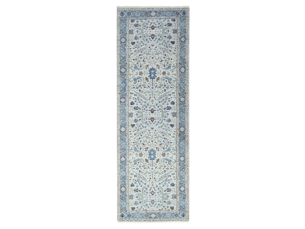 Oushak Oushak hand-knotted wool runner in Gray, 4' x 12', SKU O010566