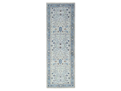 Oushak Oushak hand-knotted wool runner in Gray, 4' x 12', SKU O010566