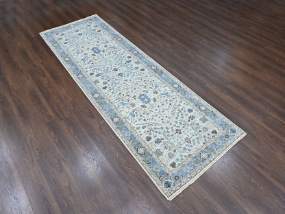Oushak Oushak hand-knotted wool runner in Gray, 4' x 12', SKU O010566 (view 2)