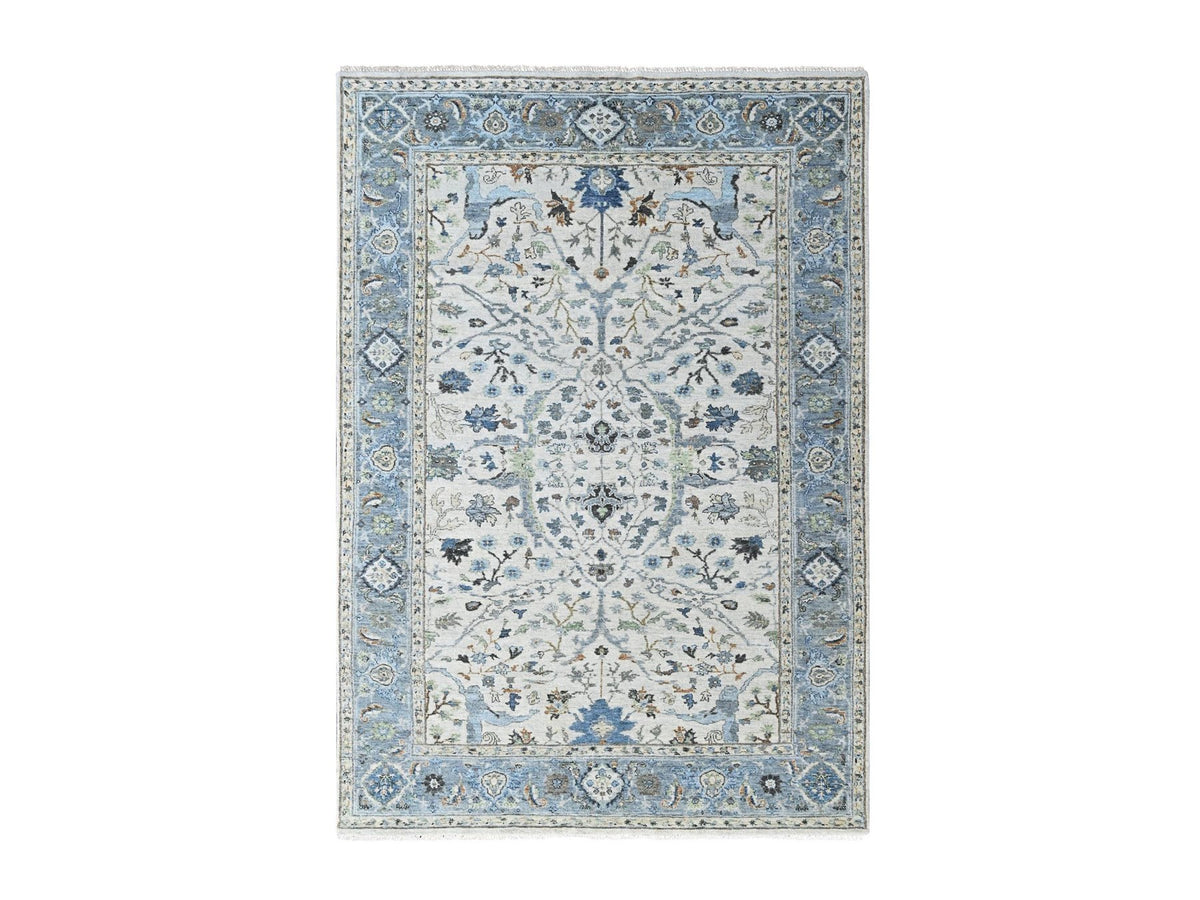 Oushak Oushak hand-knotted wool rug in Gray, 6' x 9', SKU O010567
