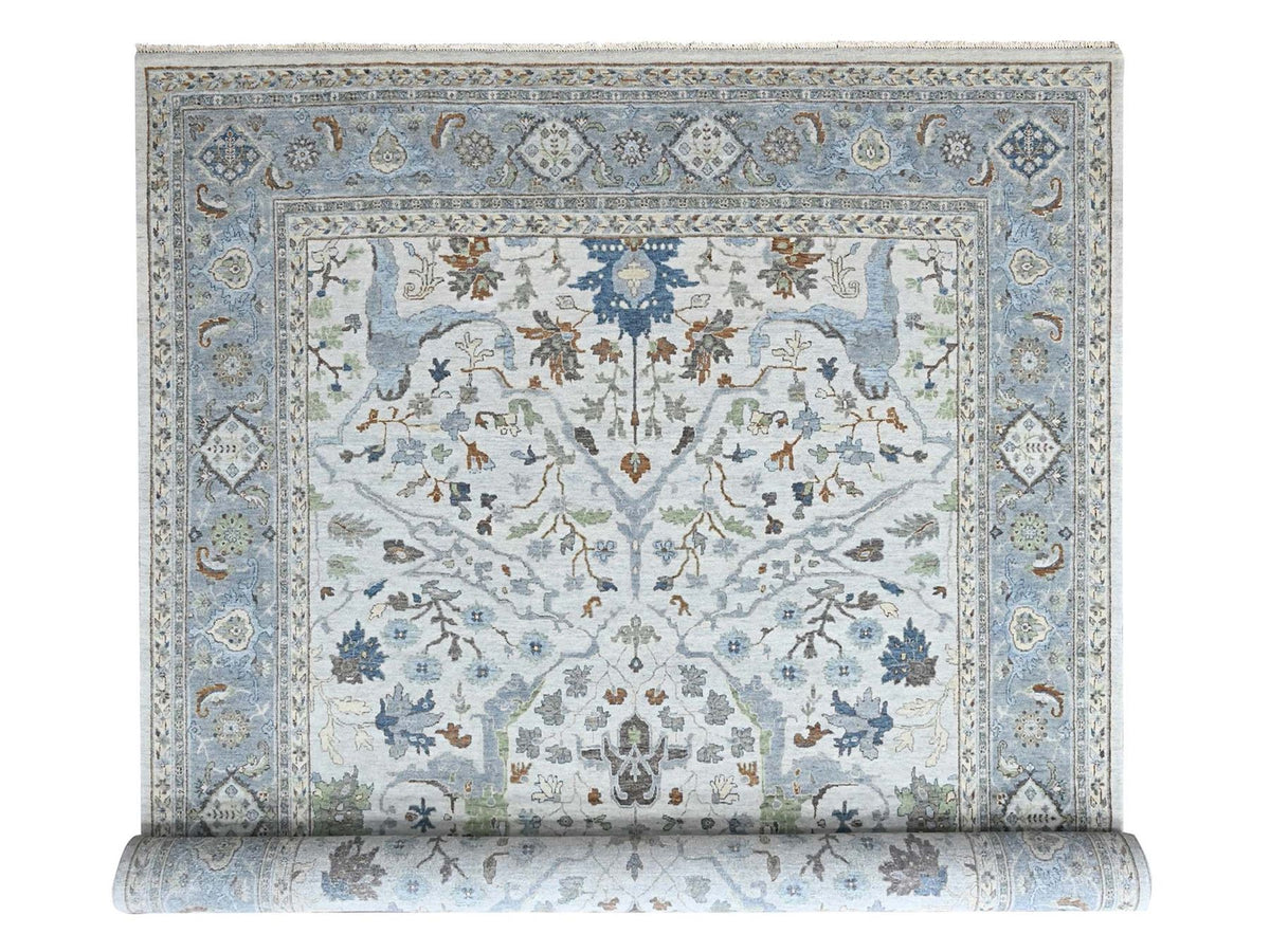 Oushak Oushak hand-knotted wool rug in Gray, 9'8" x 13'10", SKU O010569