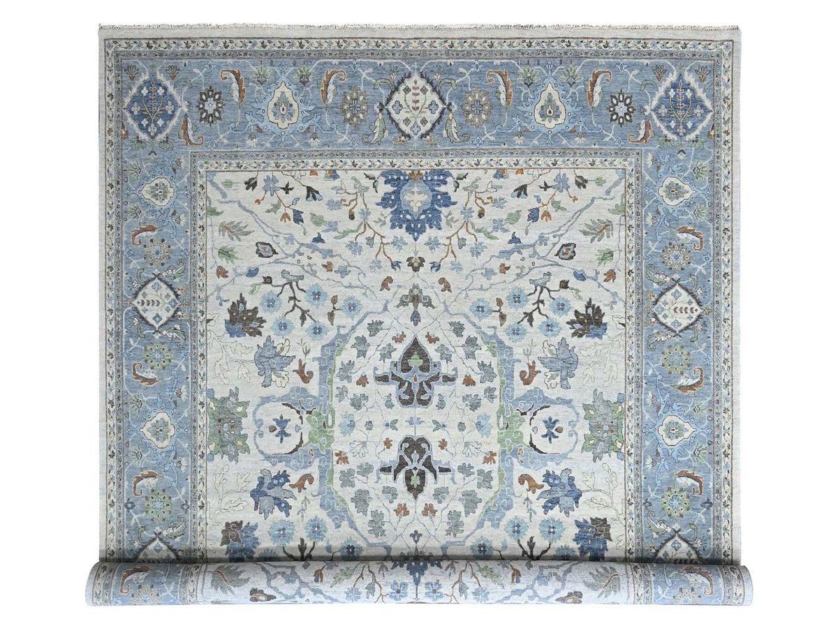 Oushak Oushak hand-knotted wool rug in Gray, 11'10" x 12', SKU O010570