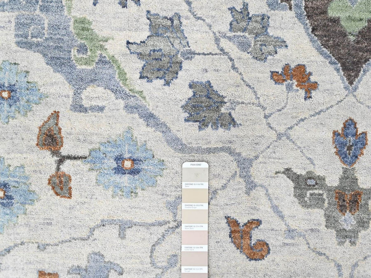 Oushak Oushak hand-knotted wool rug in Gray, 11'10" x 12', SKU O010570 (view 7)