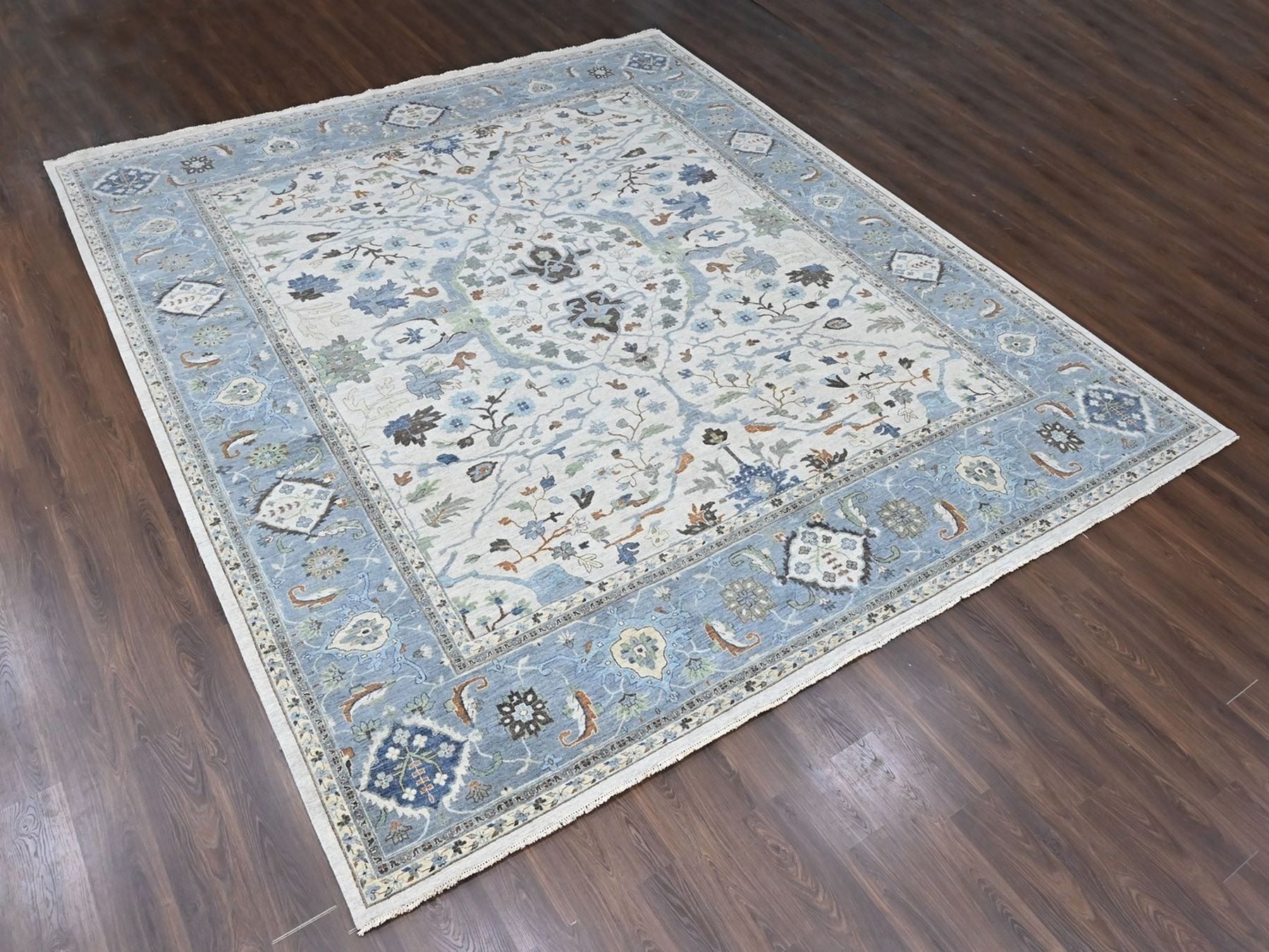 Oushak Oushak hand-knotted wool rug in Gray, 14' x 16', SKU O010572 (view 3)