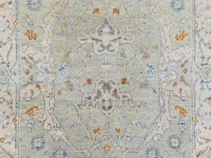Oushak Oushak hand-knotted wool runner in Green, 2'5" x 8', SKU O010574 (view 5)