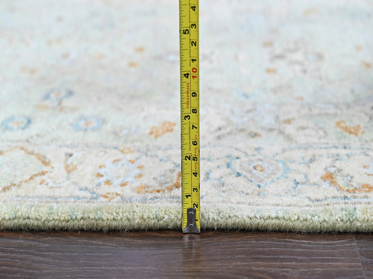 Oushak Oushak hand-knotted wool runner in Green, 2'5" x 8', SKU O010574 (view 7)