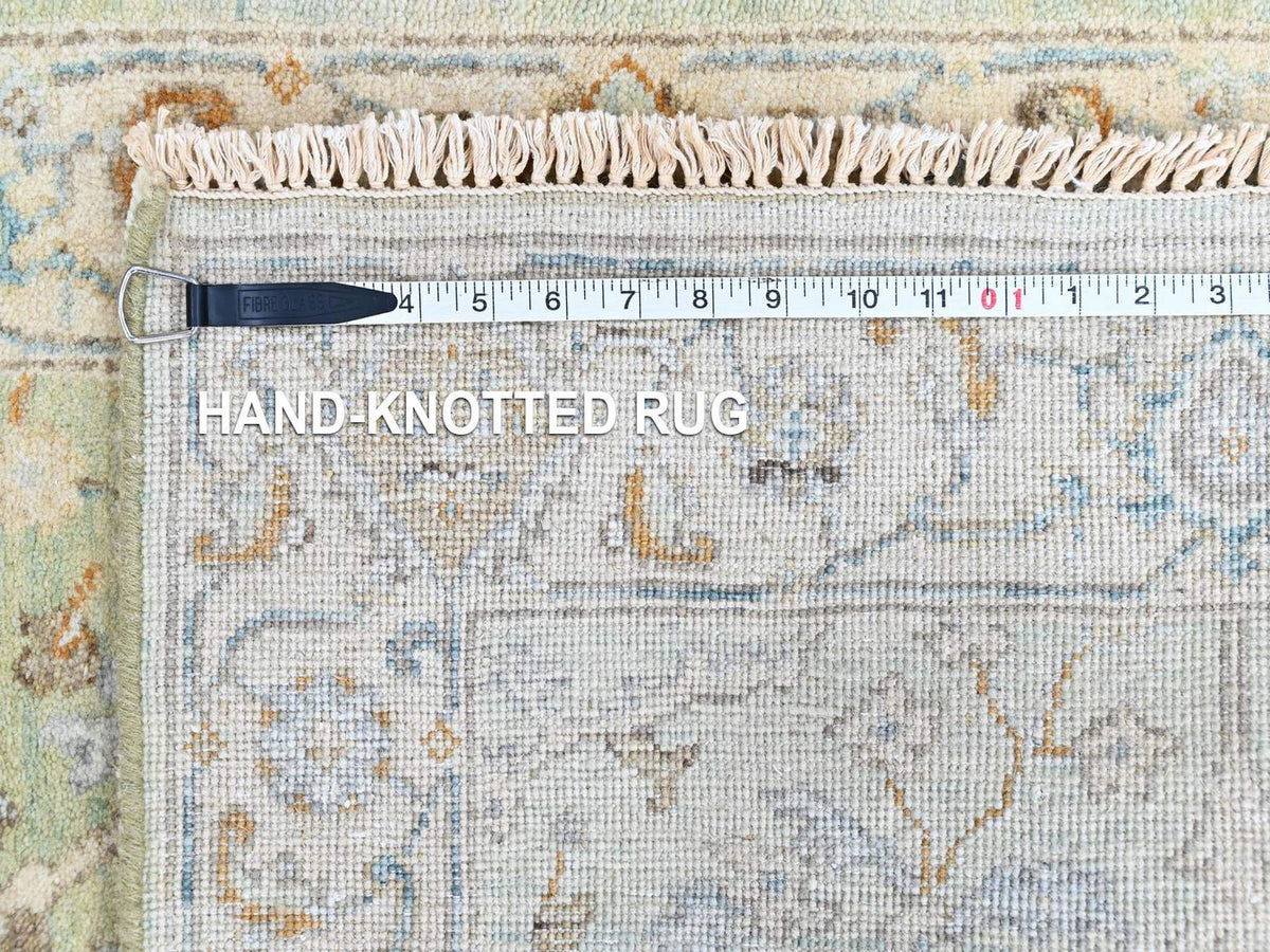 Oushak Oushak hand-knotted wool runner in Green, 2'5" x 8', SKU O010574 (view 8)