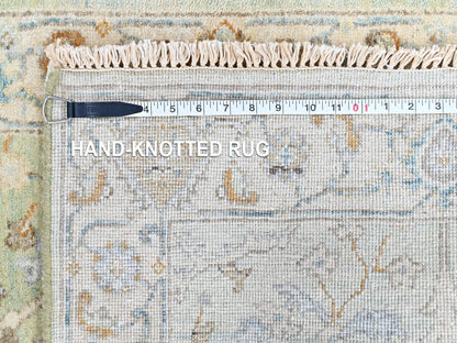 Oushak Oushak hand-knotted wool runner in Green, 2'5" x 8', SKU O010574 (view 8)