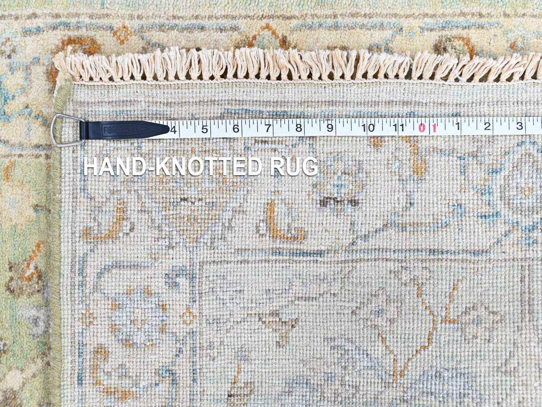 Oushak Oushak hand-knotted wool runner in Green, 2'6" x 8', SKU O010575 (view 8)
