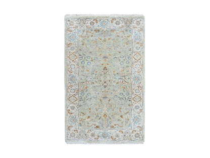 Oushak Oushak hand-knotted wool rug in Green, 3'1" x 4'10", SKU O010579