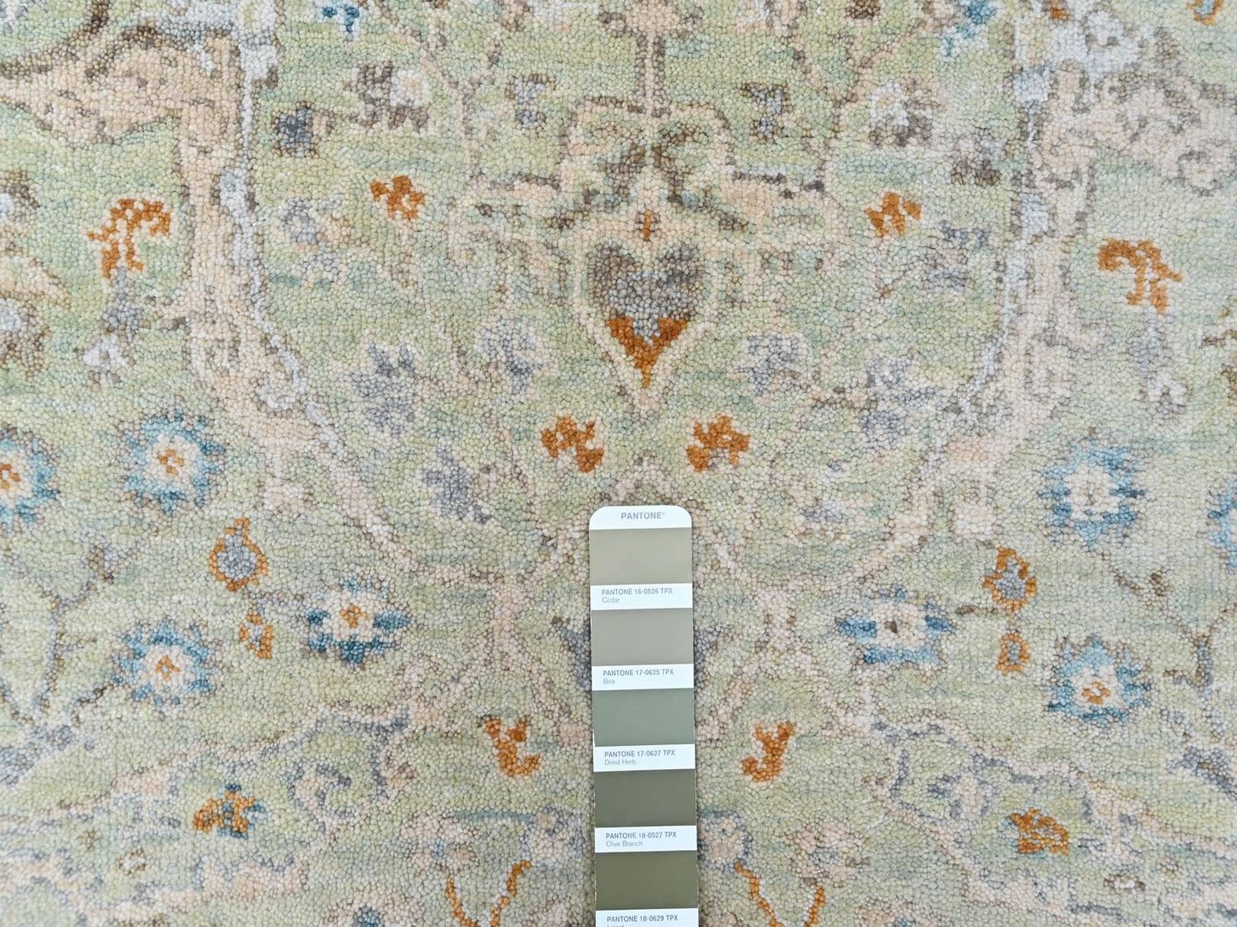 Oushak Oushak hand-knotted wool rug in Green, 3'1" x 4'10", SKU O010579 (view 4)