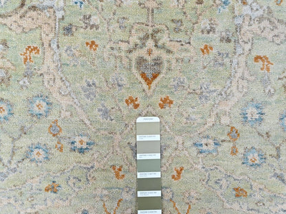 Oushak Oushak hand-knotted wool rug in Green, 3'1" x 4'10", SKU O010579 (view 4)
