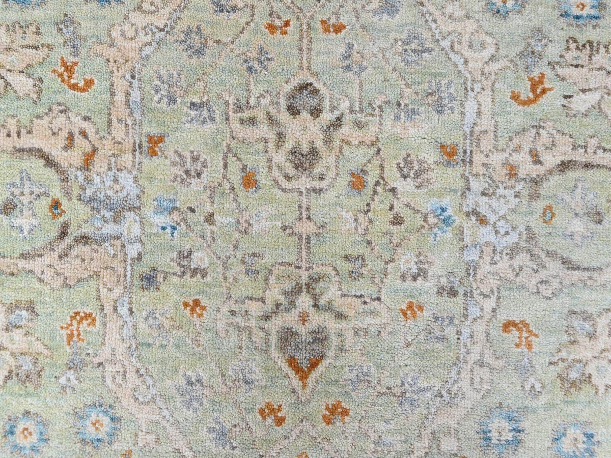 Oushak Oushak hand-knotted wool rug in Green, 3'1" x 4'10", SKU O010579 (view 5)