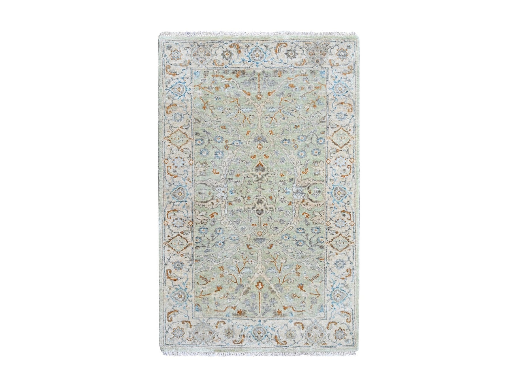 Oushak Oushak hand-knotted wool rug in Green, 3'1" x 5', SKU O010580