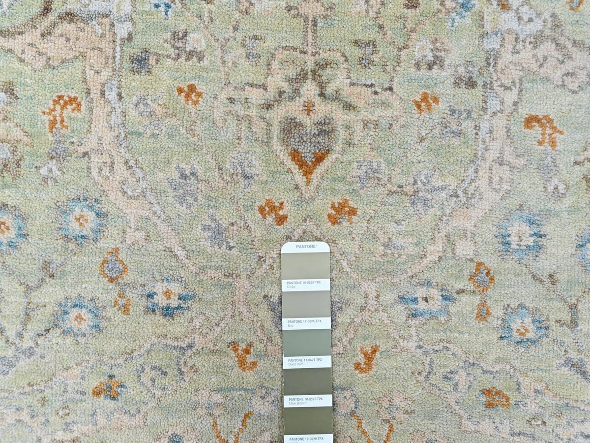 Oushak Oushak hand-knotted wool rug in Green, 3'1" x 5', SKU O010580 (view 4)