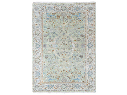Oushak Oushak hand-knotted wool rug in Green, 4' x 6', SKU O010581