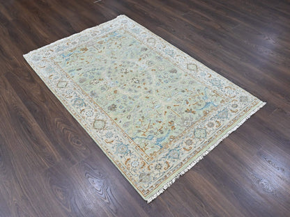 Oushak Oushak hand-knotted wool rug in Green, 4' x 6', SKU O010581 (view 2)