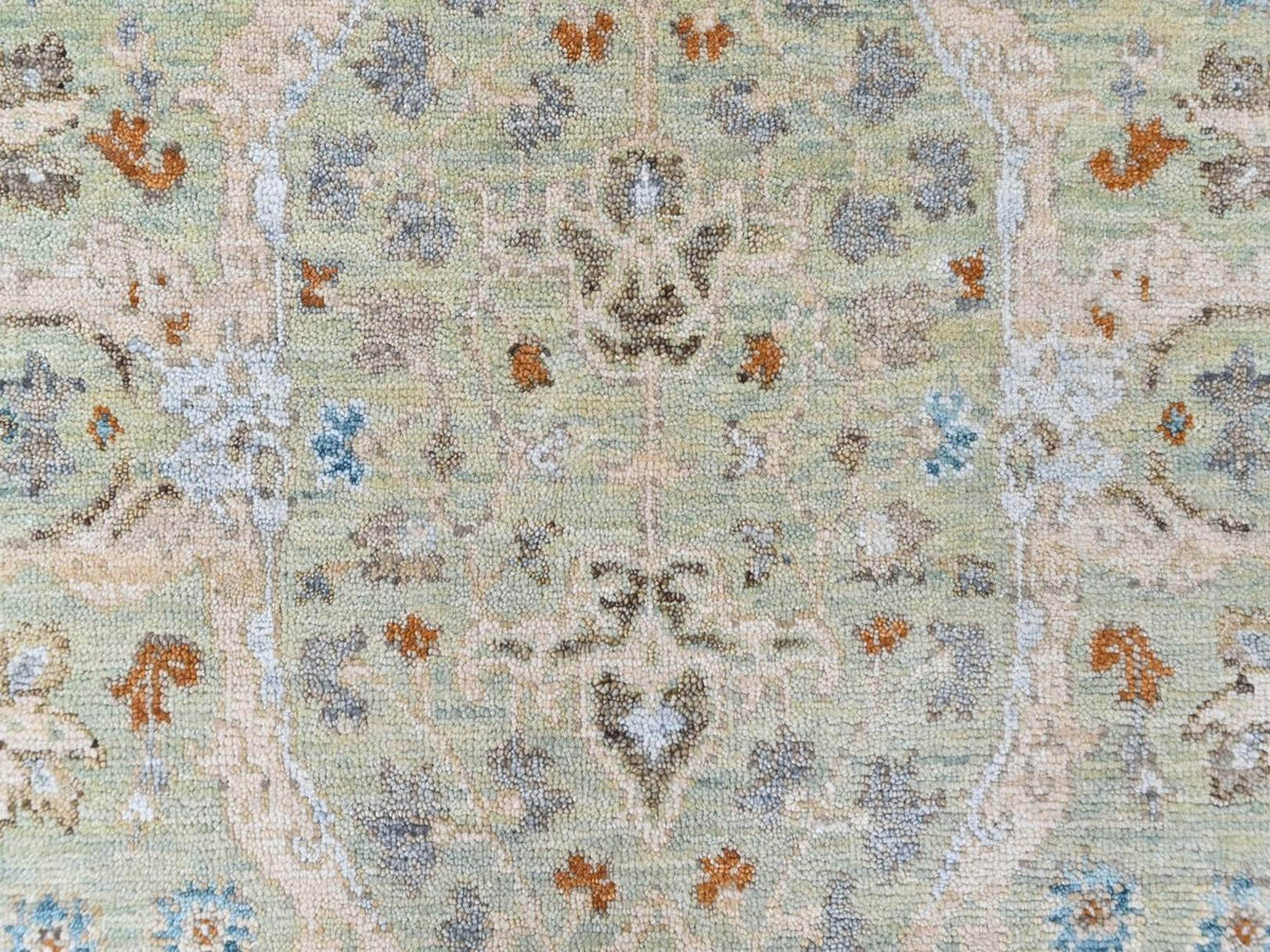 Oushak Oushak hand-knotted wool rug in Green, 4' x 6', SKU O010581 (view 5)