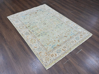 Oushak Oushak hand-knotted wool rug in Green, 5' x 7', SKU O010582 (view 2)