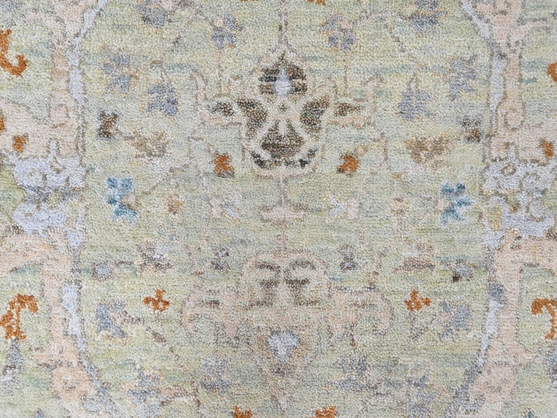 Oushak Oushak hand-knotted wool rug in Green, 5' x 7', SKU O010582 (view 5)