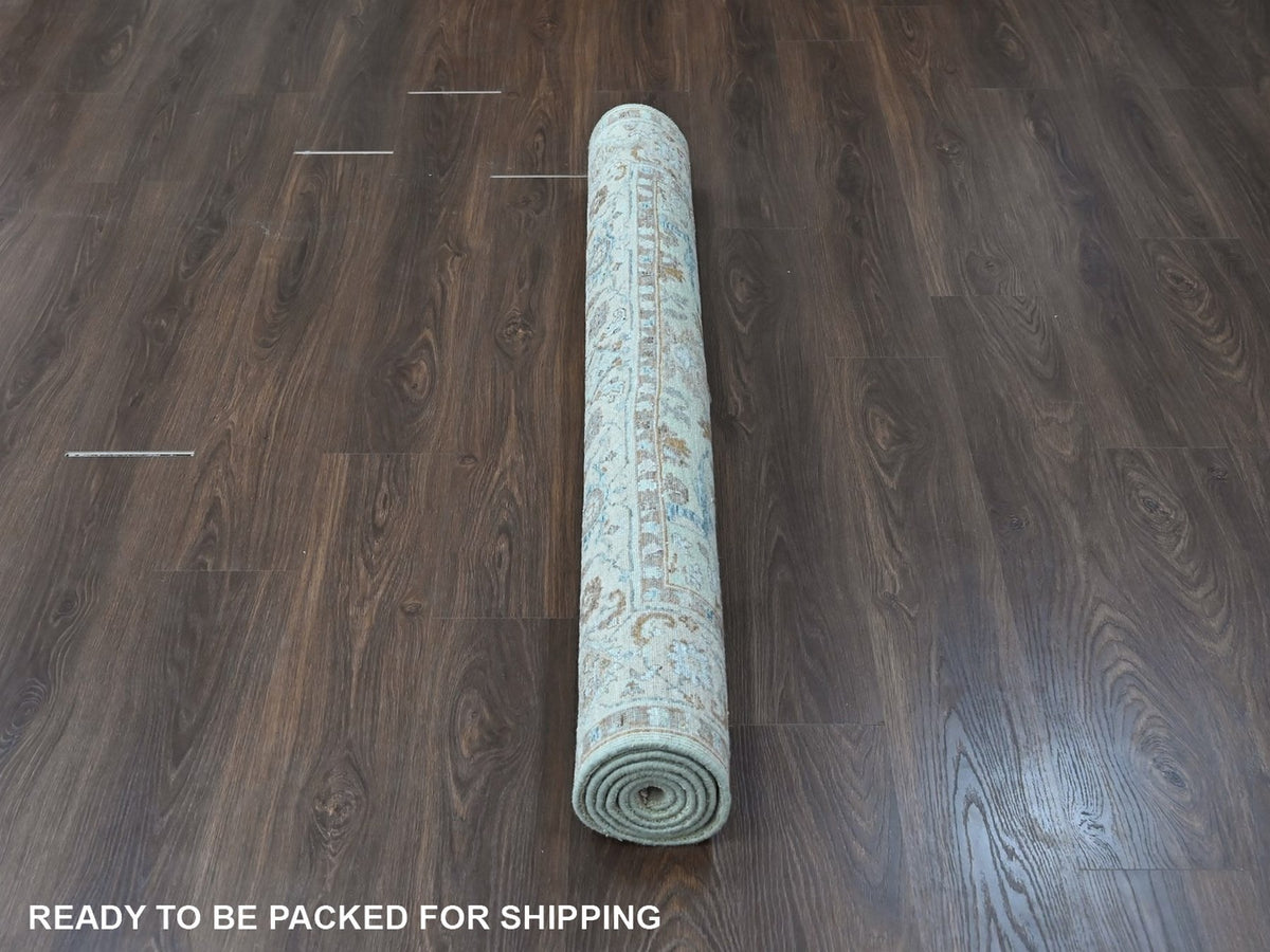 Oushak Oushak hand-knotted wool rug in Green, 5' x 7', SKU O010582 (view 6)