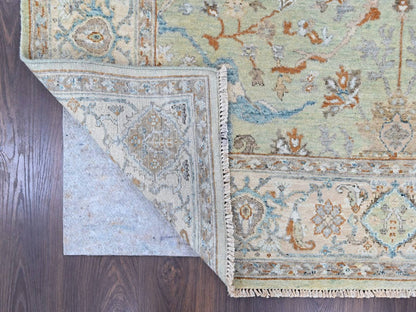 Oushak Oushak hand-knotted wool rug in Green, 6'2" x 9', SKU O010584 (view 3)