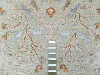 Oushak Oushak hand-knotted wool rug in Green, 6'2" x 9', SKU O010584 (view 4)