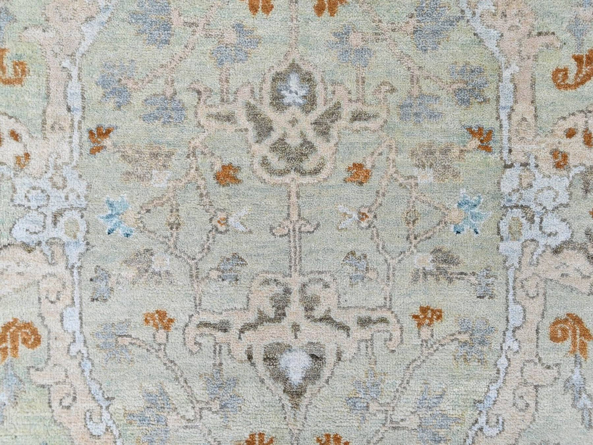 Oushak Oushak hand-knotted wool rug in Green, 6'2" x 9', SKU O010584 (view 5)
