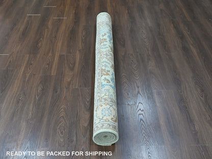 Oushak Oushak hand-knotted wool rug in Green, 6'2" x 9', SKU O010584 (view 6)