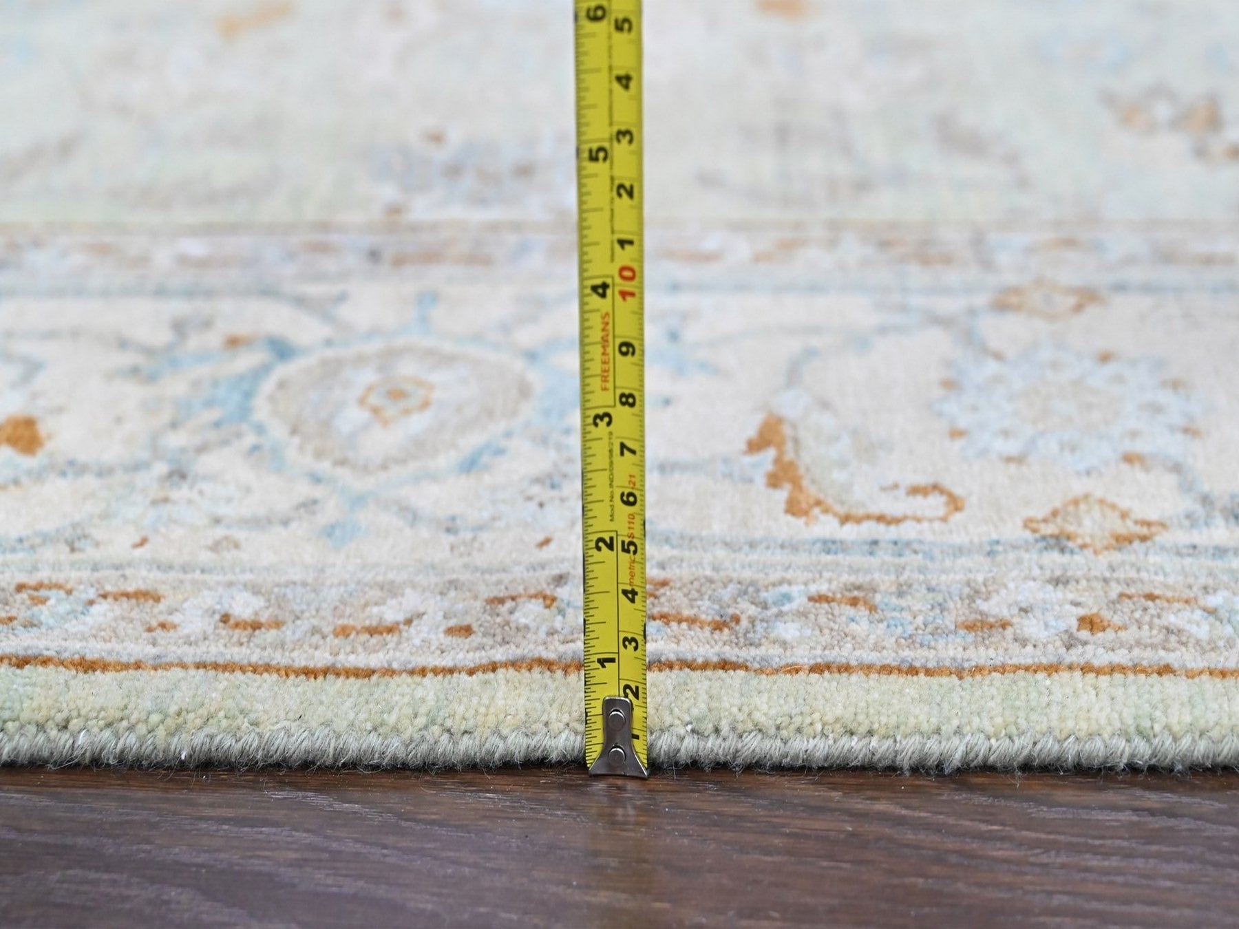 Oushak Oushak hand-knotted wool rug in Green, 6'2" x 9', SKU O010584 (view 7)
