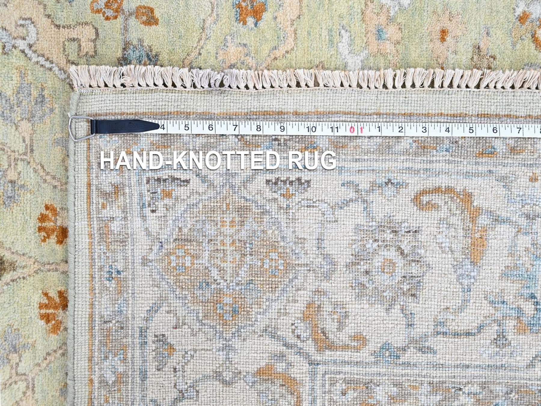 Oushak Oushak hand-knotted wool rug in Green, 6'2" x 9', SKU O010584 (view 8)