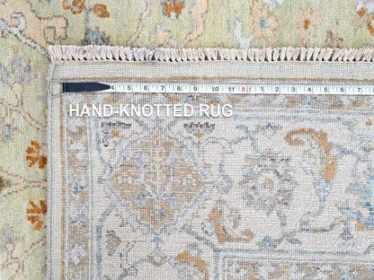 Oushak Oushak hand-knotted wool rug in Green, 6'2" x 9', SKU O010584 (view 8)