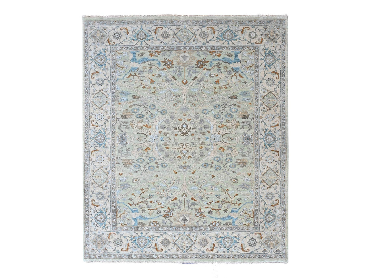 Oushak Oushak hand-knotted wool rug in Green, 8' x 10', SKU O010585