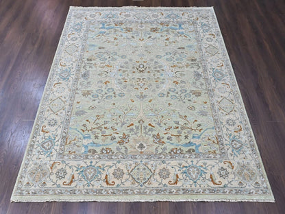 Oushak Oushak hand-knotted wool rug in Green, 8' x 10', SKU O010585 (view 2)