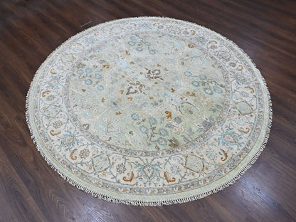 Oushak Oushak hand-knotted wool rug in Green, 8' x 8'2", SKU O010587 (view 2)