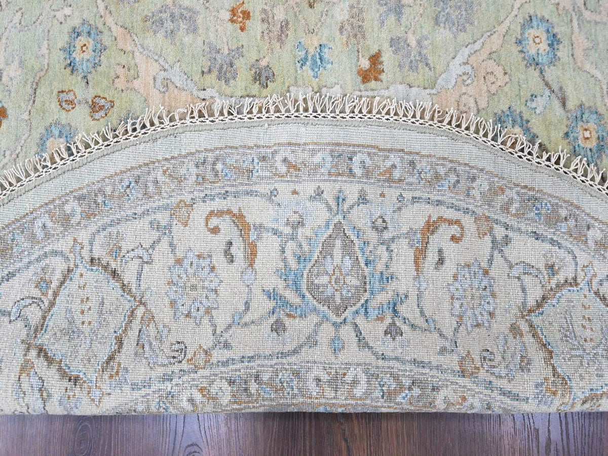 Oushak Oushak hand-knotted wool rug in Green, 8' x 8'2", SKU O010587 (view 3)