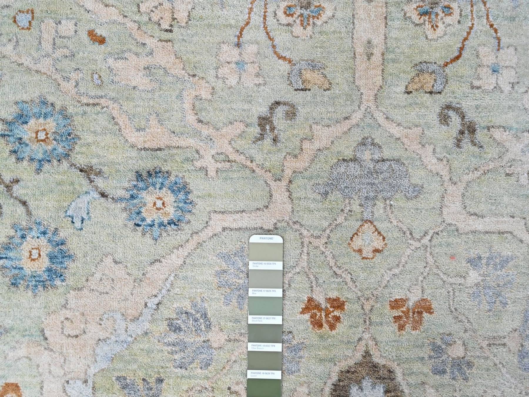 Oushak Oushak hand-knotted wool rug in Green, 8' x 8'2", SKU O010587 (view 4)