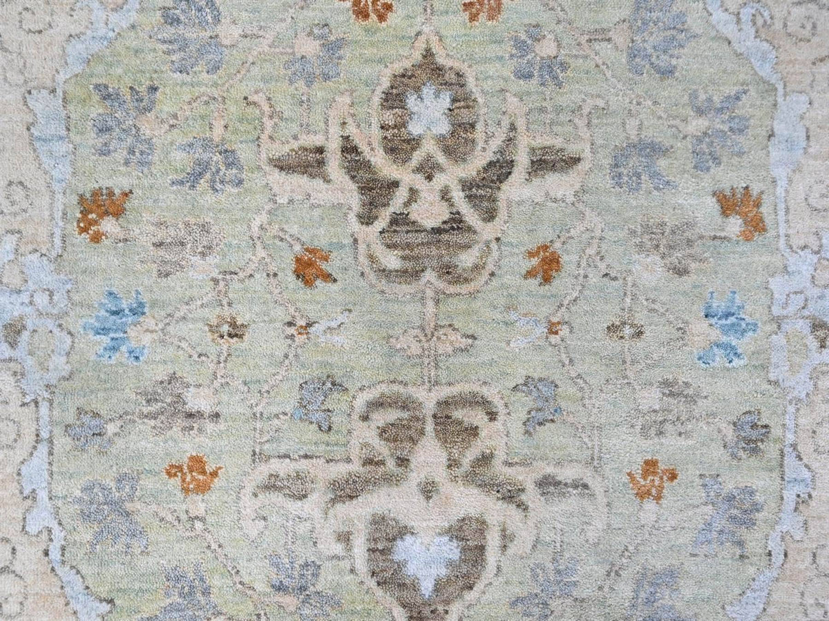Oushak Oushak hand-knotted wool rug in Green, 8' x 8'2", SKU O010587 (view 5)
