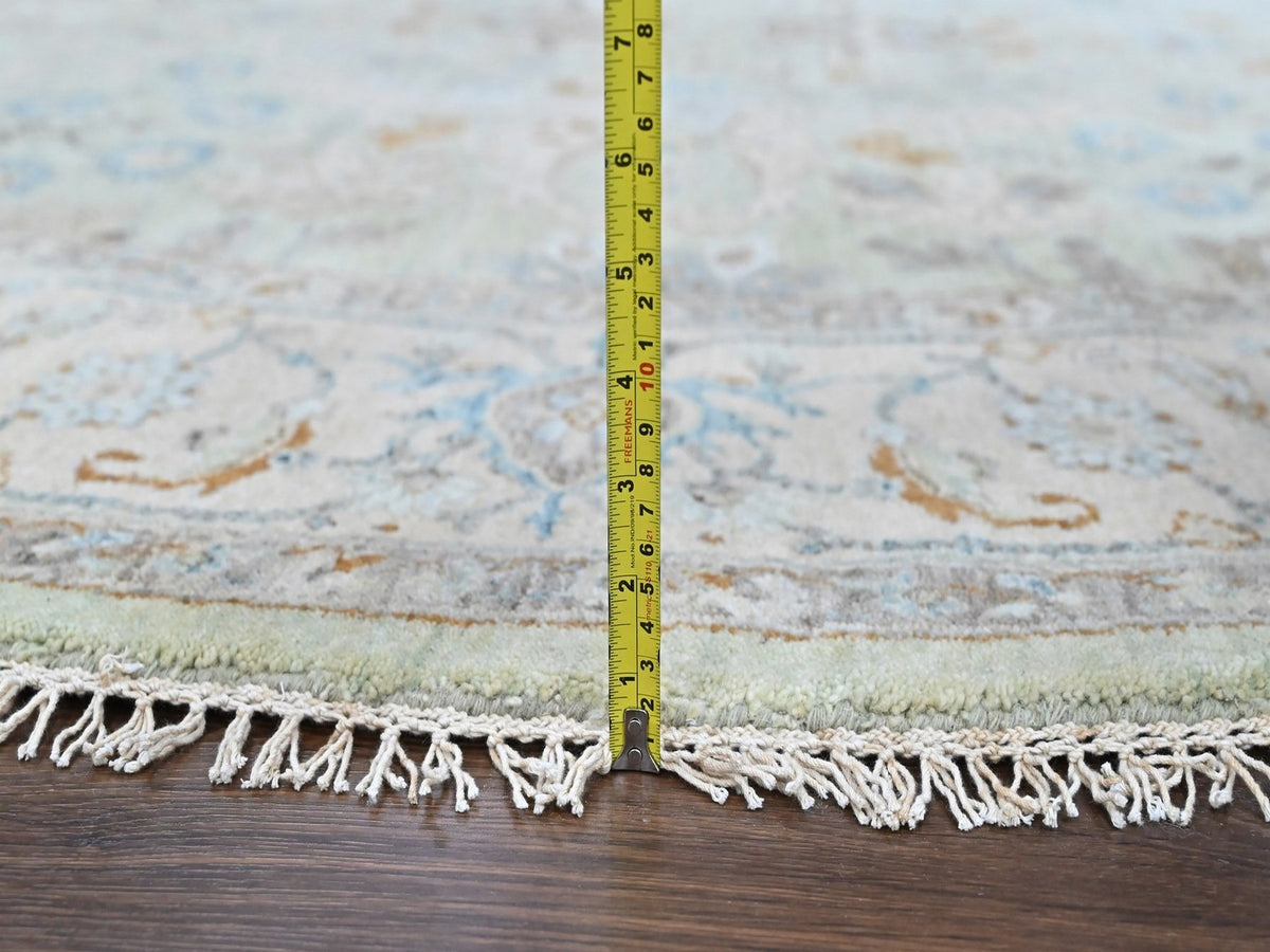 Oushak Oushak hand-knotted wool rug in Green, 8' x 8'2", SKU O010587 (view 7)