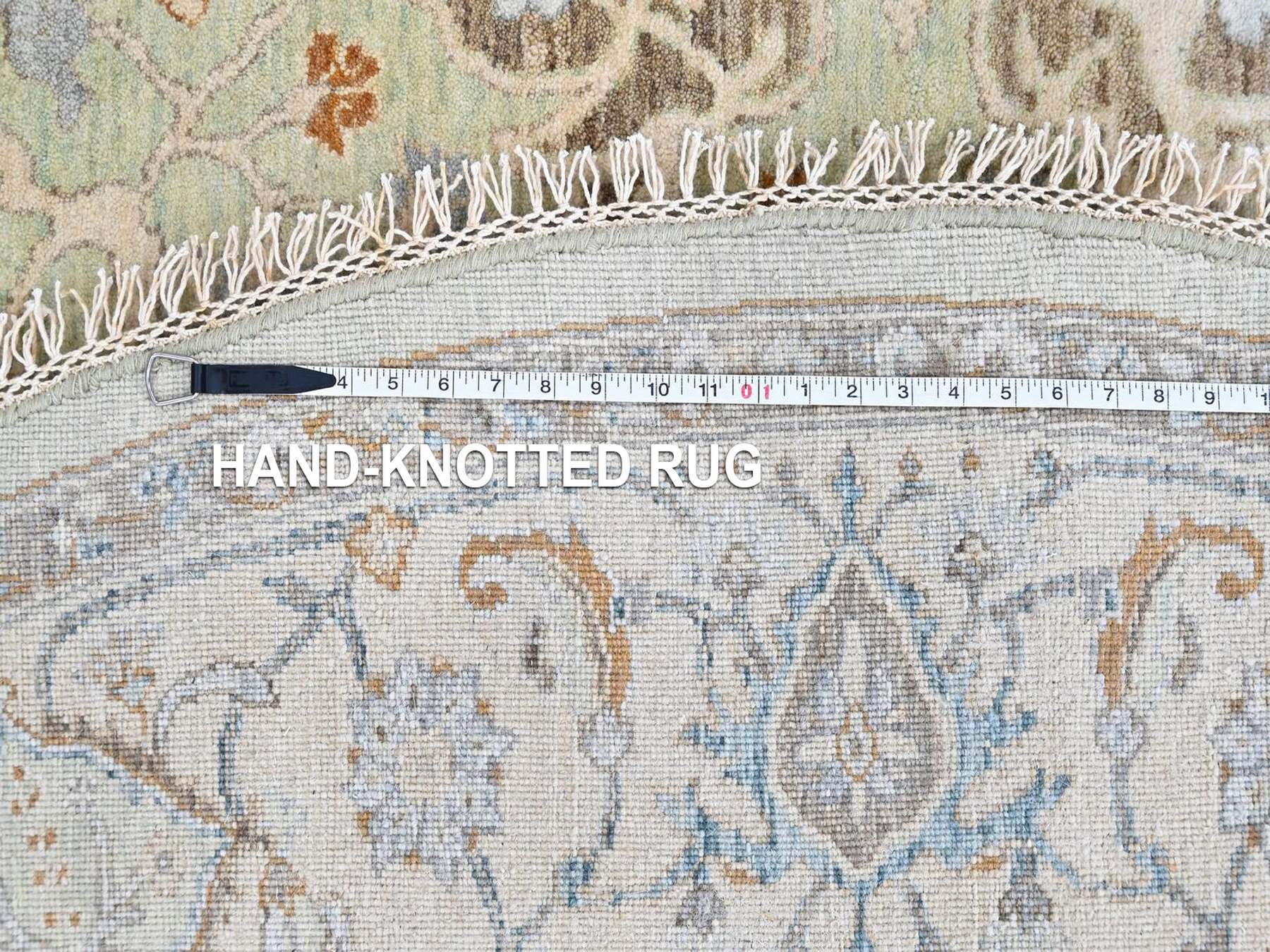 Oushak Oushak hand-knotted wool rug in Green, 8' x 8'2", SKU O010587 (view 8)