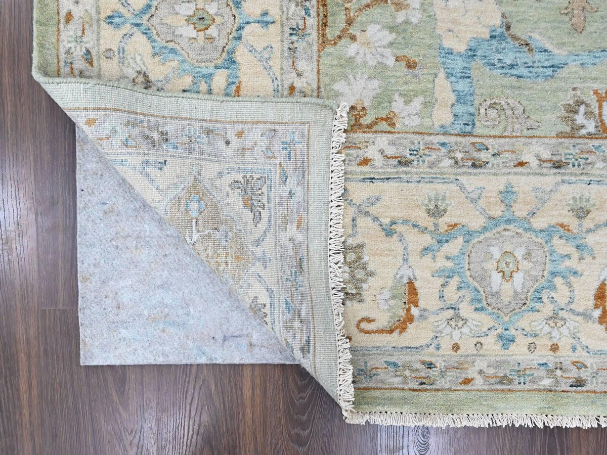 Oushak Oushak hand-knotted wool rug in Green, 9' x 11'9", SKU O010588 (view 4)