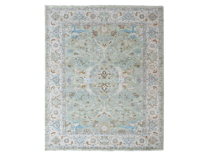 Oushak Oushak hand-knotted wool rug in Green, 9' x 12', SKU O010589