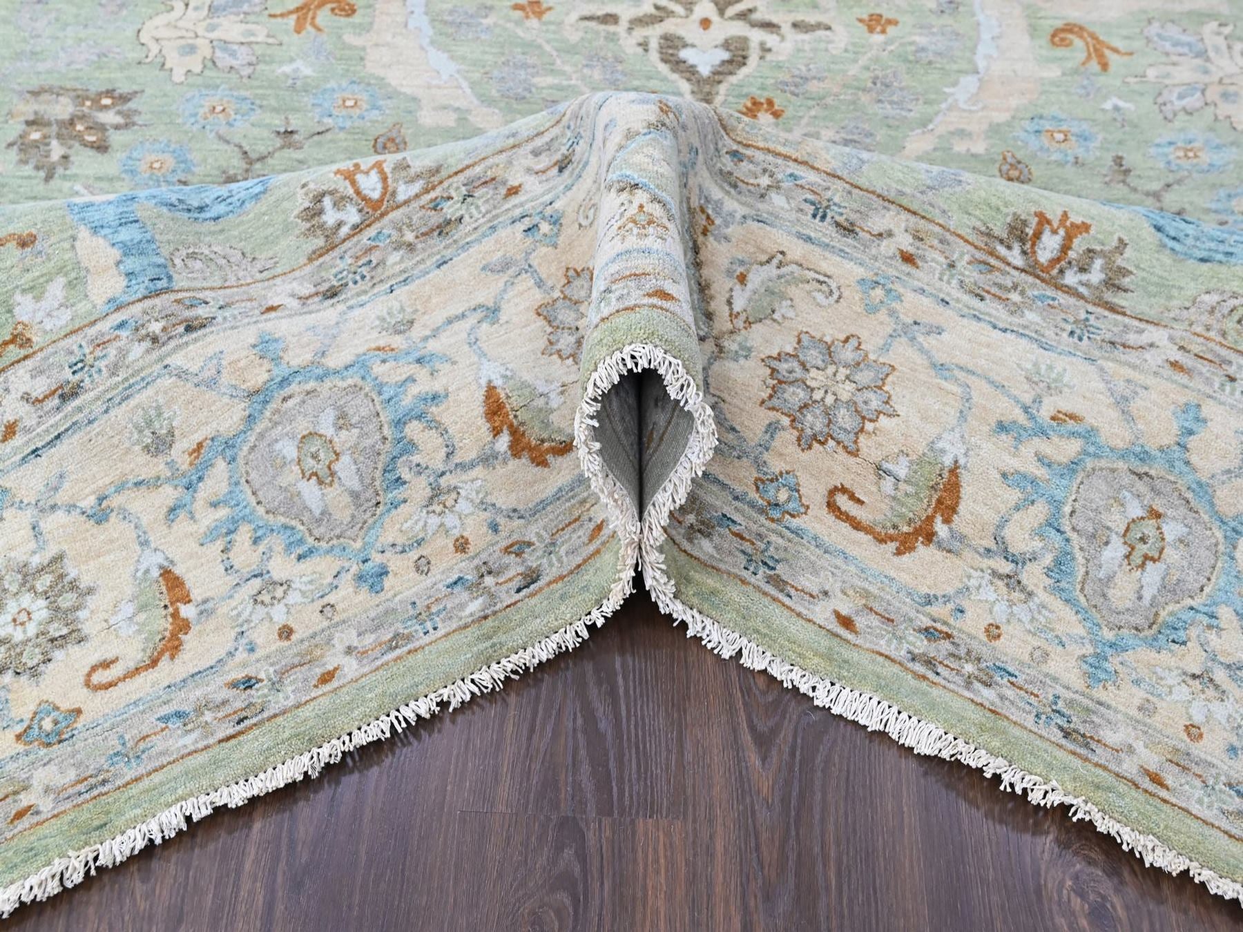 Oushak Oushak hand-knotted wool rug in Green, 9' x 12', SKU O010589 (view 5)