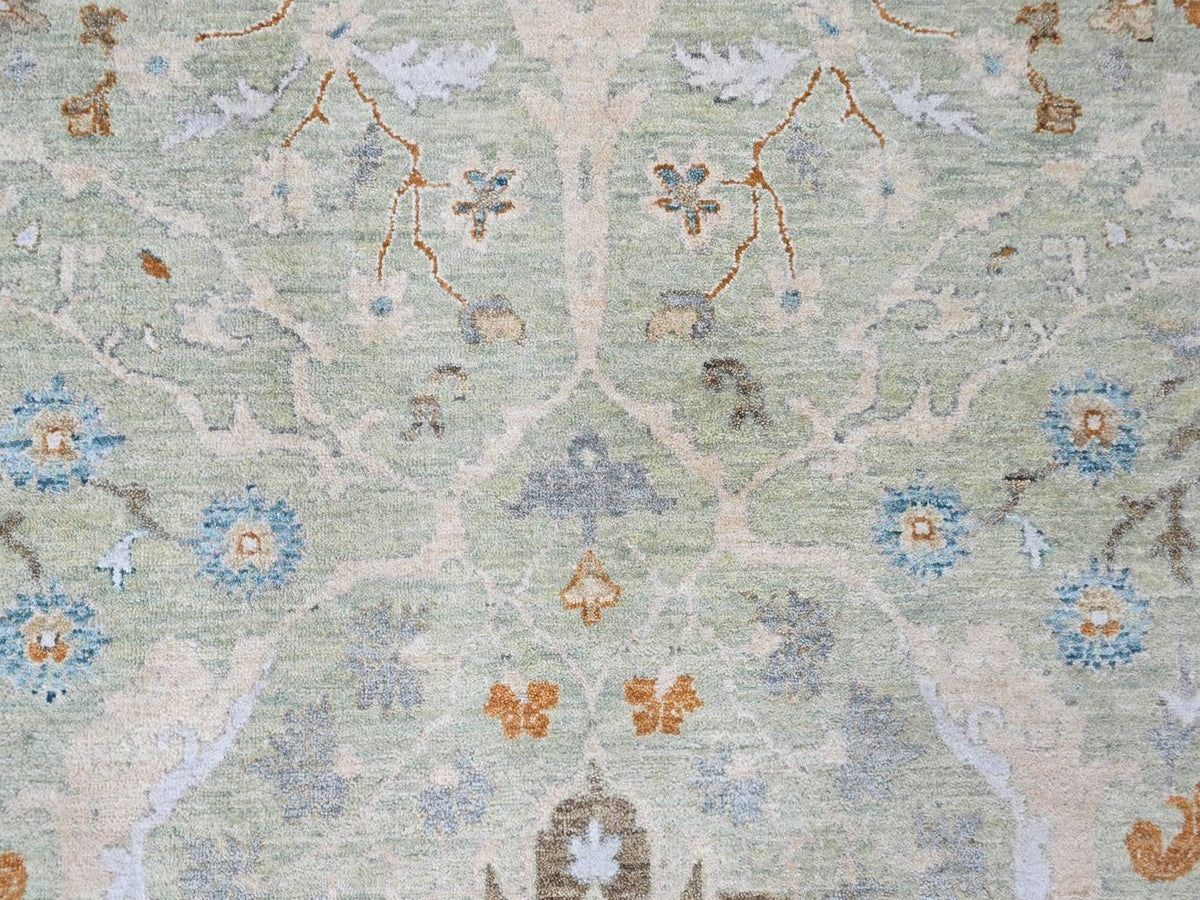 Oushak Oushak hand-knotted wool rug in Green, 9' x 12', SKU O010589 (view 8)