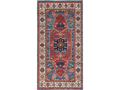 Blue 6'1" x 11'7" Tribal & Geometric Hand knotted Wool Rug - Sku: O01058